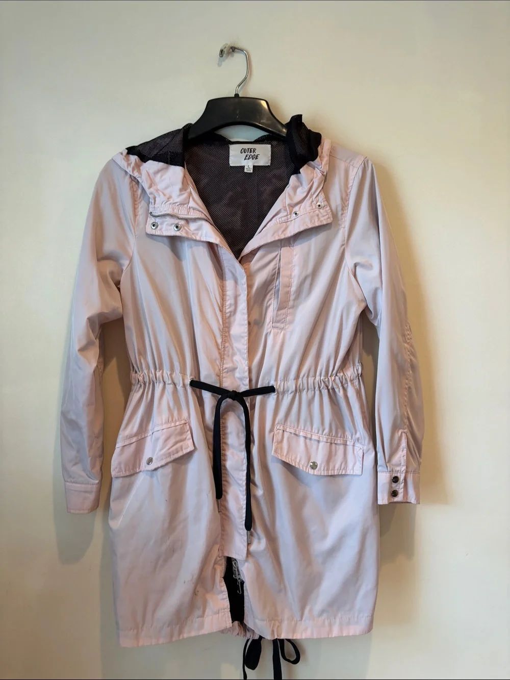 Outer Edge Light Pink Hooded Trench Anorak